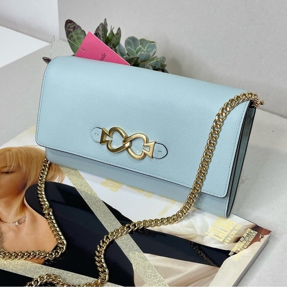 kate spade Handbags - (new+tag) Kate Spade retail Toujours chain clutch cloud mist (dustbag in…